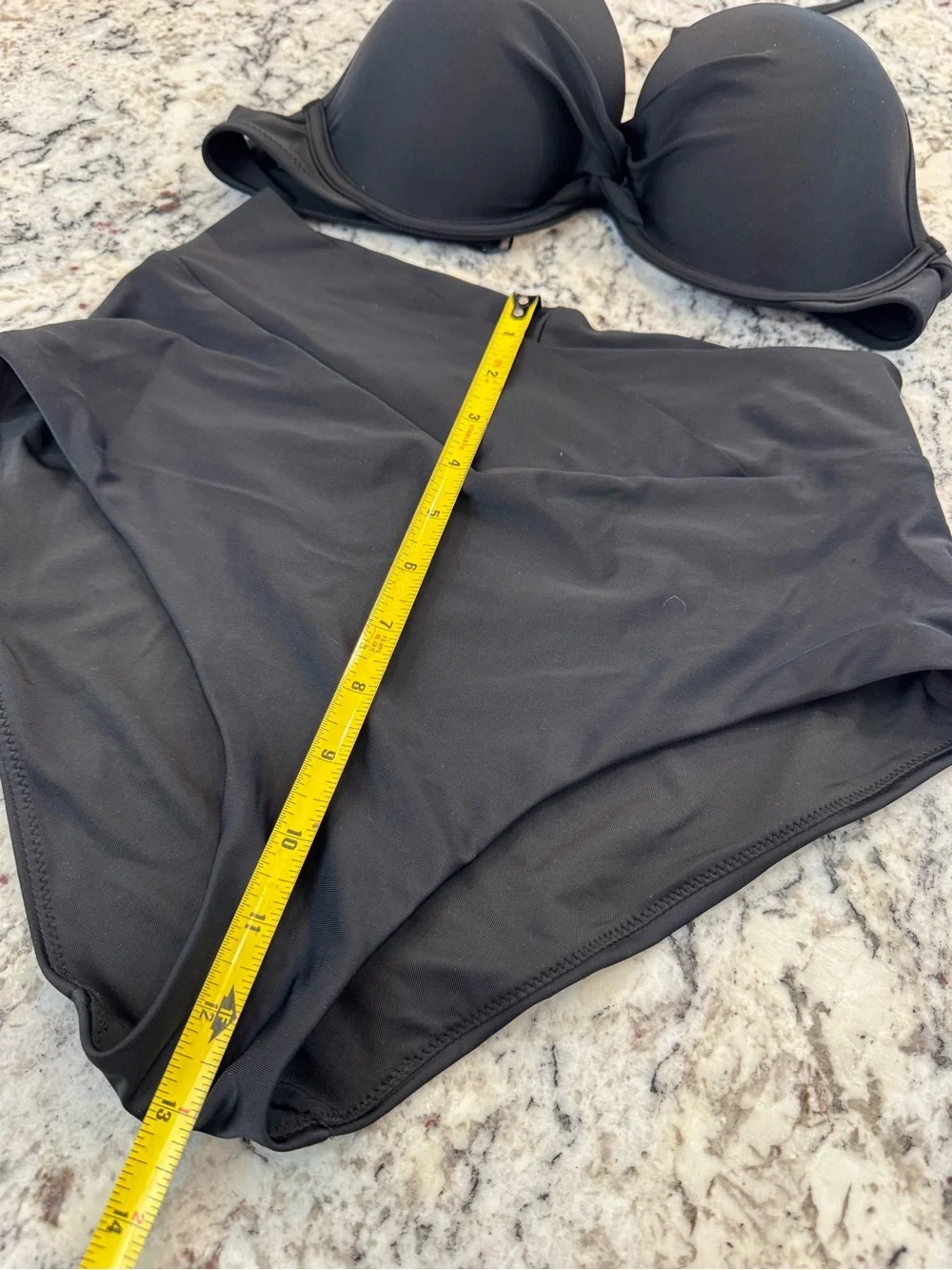 Aerie Black High Waisted Bikini Set Push-Up Underwire Top 36C Bottoms Medium